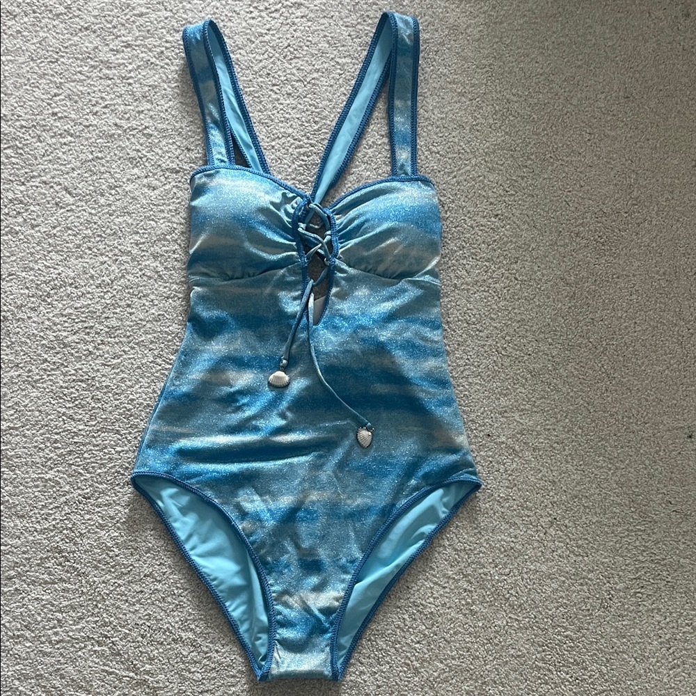 Shimmering Blue One-Piece Swimsuit